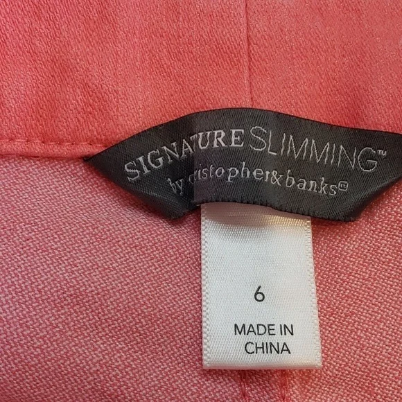 Christopher & Banks Signature Slimming Cropped Ankle Jeans, Pink Size 6 Stretch - Picture 3 of 4